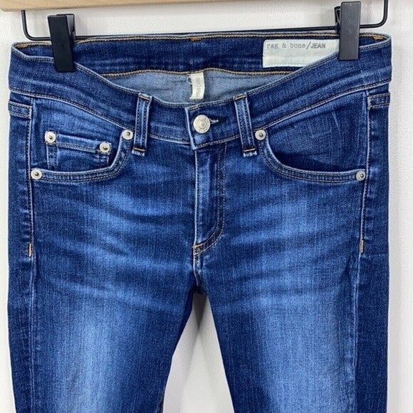 Rag & Bone Skinny Distressed Zipper Capri Jeans 25 - Picture 2 of 8